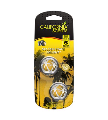 California Scents Mini Diffuser Golden State Delight dišava za avto 2 x 3 ml