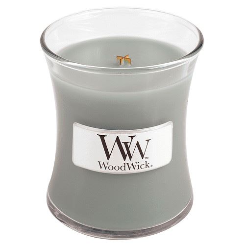 WoodWick Fireside dišeča sveča z lesenim stenjem 85 g