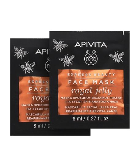 Apivita Express Beauty Face Mask Royal Jelly revitalizacijsko masko za obraz z učinkom za utrjevanje 2x8 ml
