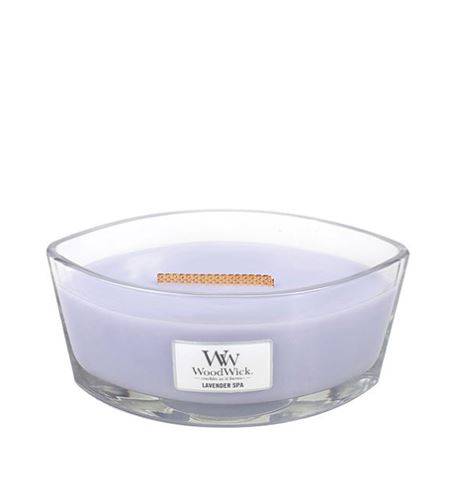 WoodWick Lavender Spa dišeča sveča z lesenim stenjem 453,6 g