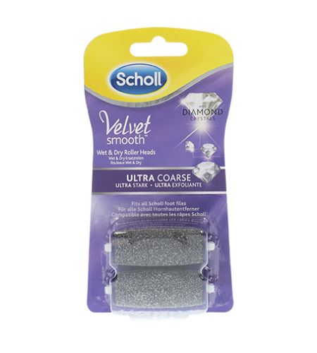 Scholl Velvet Smooth nadomestna glava z diamantnimi kristali ultra groba 2 kos