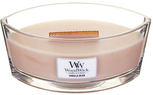 WoodWick Vanilla Bean dišeča sveča z lesenim stenjem 453,6 g