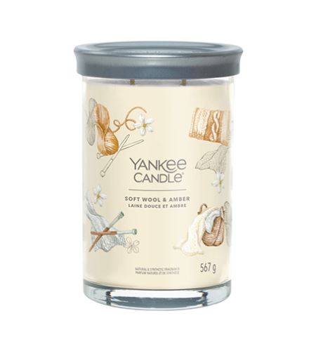 Yankee Candle Soft Wool & Amber Aromatična velika sveča signature tumbler 567 g