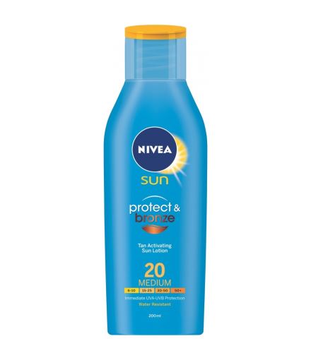 Nivea Sun Protect & Bronze losjon za zaščito pred soncem SPF 20 200 ml