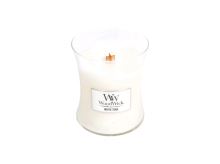 WoodWick White Teak dišeča sveča z lesenim stenjem 275 g