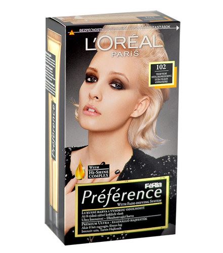 L'Oréal Paris Préférence Féria Hair Colour barva las 1 ks 102 Iridescent Pearl Blonde