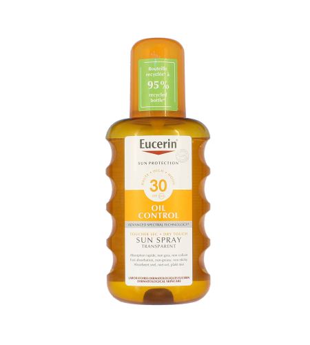 Eucerin Sun Dry Touch Oil Control prozoren sprej za sončenje SPF 30 200 ml