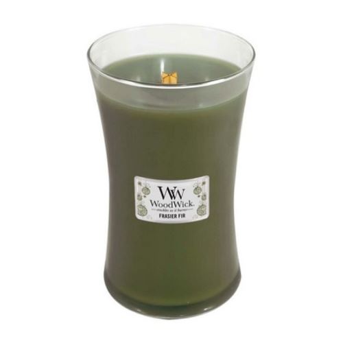 WoodWick Frasier Fir dišeča sveča z lesenim stenjem 609,5 g