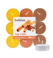 Bolsius Scented Tealights Sugar &amp; Spice 4h čajna sveča 18 kos