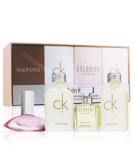 Calvin Klein Ladies komplet miniatur za ženske parfémovaná voda Eternity 5 ml + parfémovaná voda Euphoria 4 ml + 2x toaletní voda CK One 10 ml