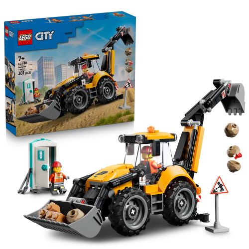 LEGO® City Rumeni rovokopač, igralno gradbeno vozilo 60480
