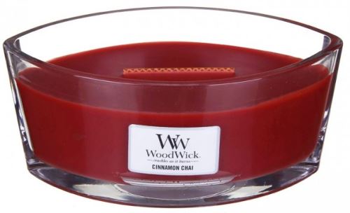 WoodWick Cinnamon Chai dišeča sveča z lesenim stenjem 453,6 g