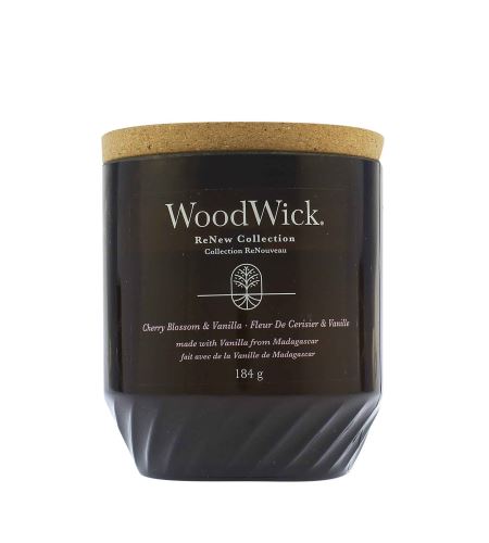 WoodWick ReNew Cherry Blossom & Vanilla srednja sveča 184 g