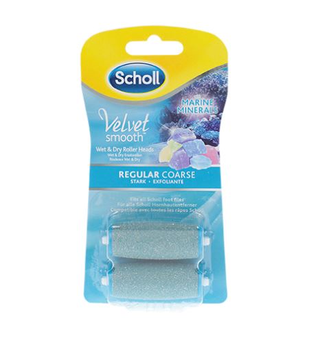 Scholl Velvet Smooth nadomestna glava z morskimi minerali srednje groba 2 kos