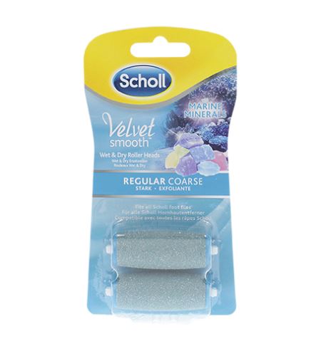 Scholl Velvet Smooth nadomestna glava z morskimi minerali srednje groba 2 kos