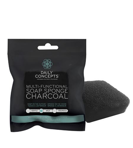 Daily Concepts Charcoal Multi-Functional Soap Sponge Večnamenska goba 45 g