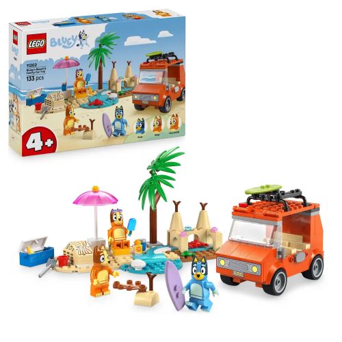 LEGO® Bluey 11202 Blueyjina plaža in izlet z družinskim avtomobilom