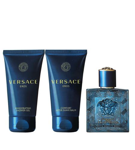 Versace Eros Darilni set za moške toaletní voda 50 ml + sprchový gel 50 ml + balzám po holení 50 ml