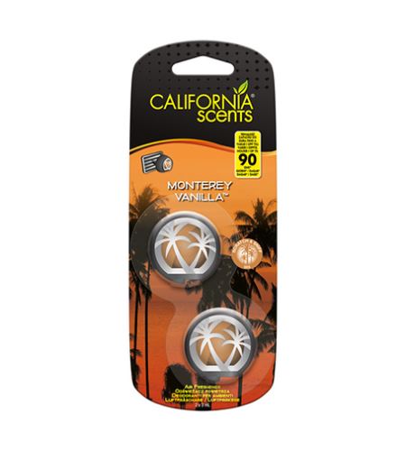 California Scents Mini Diffuser Monterey Vanilla dišava za avto 2 x 3 ml