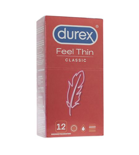 Durex Feel Thin Classic kondomi 12 kos