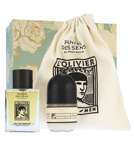 Panier Des Sens L'Olivier parfumska voda za moške 50 ml + deodorant roll-on 50 ml + bavlněný sáček