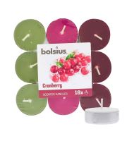 Bolsius Scented Tealights Cranberry 4h čajna sveča 18 kos