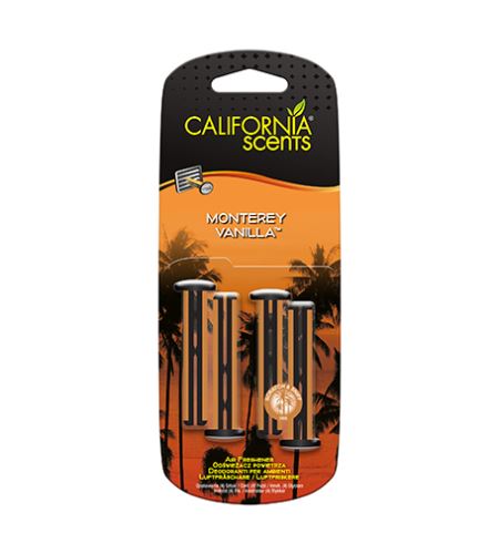 California Scents Vent Stick Monterey Vanilla dišava za avto 4 kos