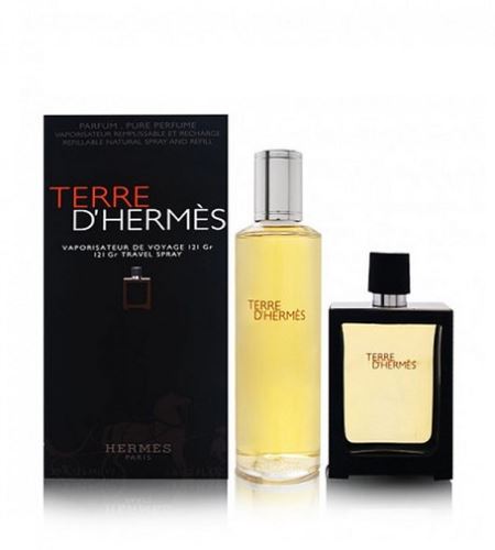 Hermes Terre d'Hermes parfém naplnitelný flakón 30 ml + parfém náplň 125 ml Pro muže dárková sada